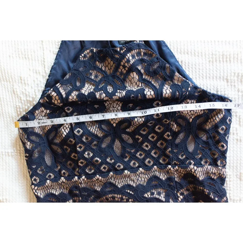 Bardot Navy Lace Midi Dress - Picture 7 of 9